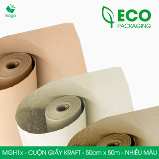 MGH1 - 50cm x 50m - Cuộn giấy Kraft gói hàng, giấy gói quà, giấy lót - Nhiều màu - Magix Packaging
