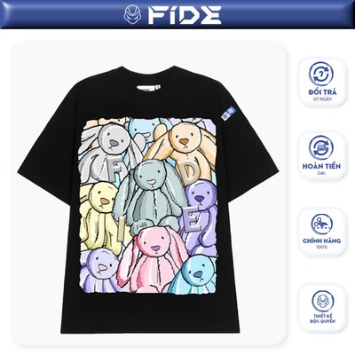 Áo thun FIDE Bunny phông unisex form rộng local brand nam nữ cổ tròn oversize - AT86