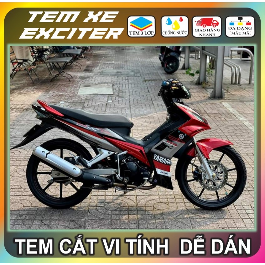 TEM EXCITER 2010 MẪU LC 135 CHO XE MÀU ĐEN ĐỎ