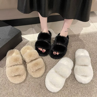 (Hàng Sẵn) Dép lông nữ đế cao loại 1 đẹp lông cho mùa Thu Đông mới năm 2024 Có 3 màu basic