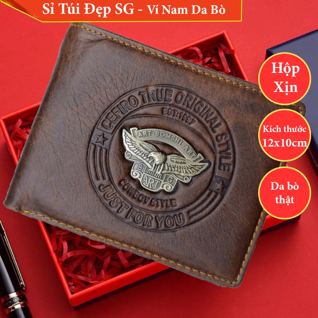 Ví Nam Da Bò Đại Bàng Cao Cấp Cefiro Mẫu Mới - VN0097 - Ví Nam Da Bò HCM