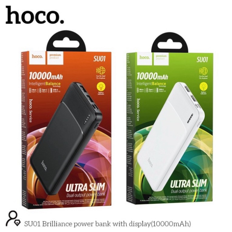 Sạc dự phòng hoco SU02 20000mAh 2 USB Output, 2 Input Micro Type-C - Hỗ Trợ Sạc Nhiều Thiết Bị Cùng Lúc Bền Bỉ! | BigBuy360 - bigbuy360.vn