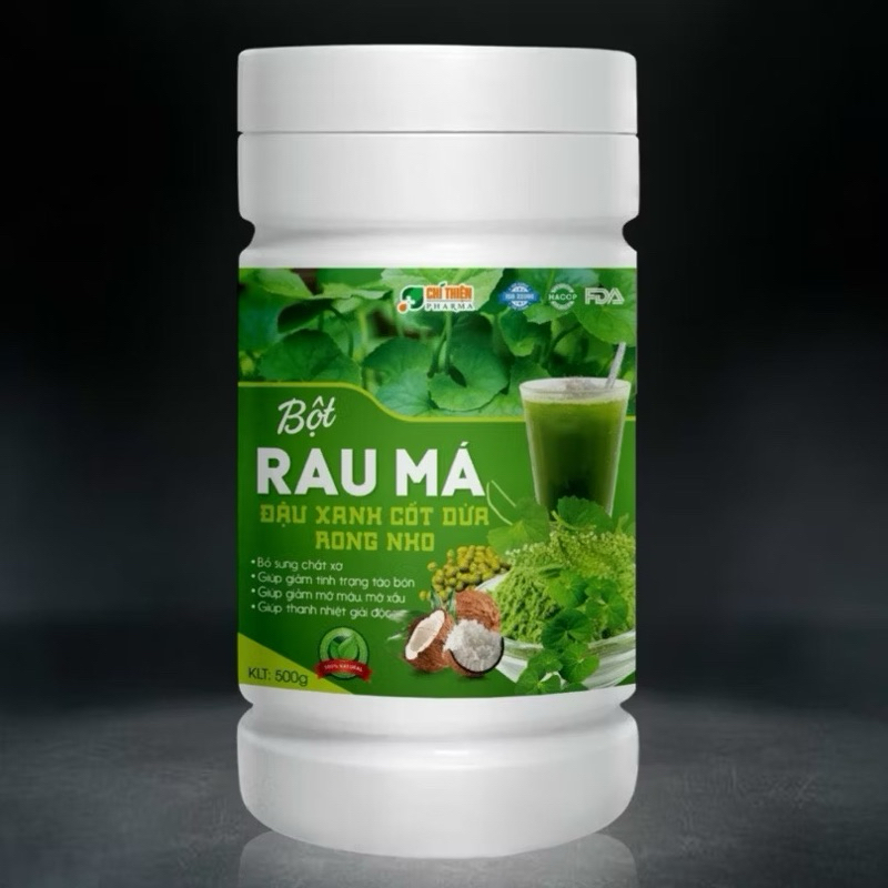 [Chính hãng 500g] Bột Rau Má Đậu Xanh, Cốt Dừa, Rong Nho - Bổ sung chất xơ, tiêu hóa tốt, kiểm soát cân nặng
