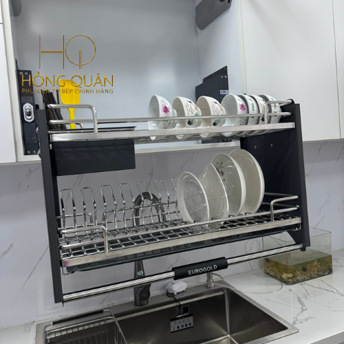 Giá Bát Đĩa Nâng Hạ inox 304 Eurogold nan Oval inox 304 CHÍNH HÃNG EUROGOLD.