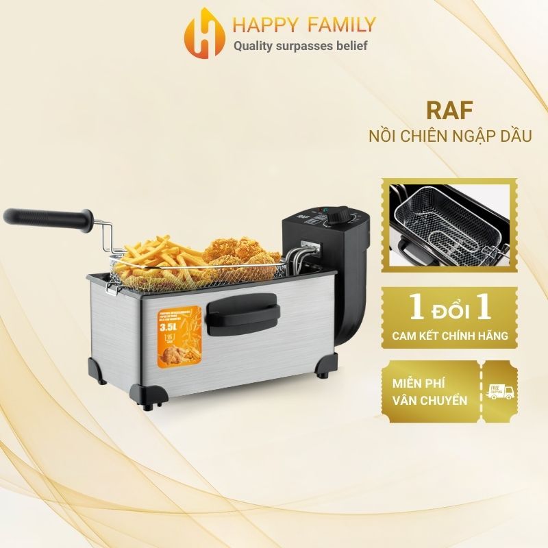 Nồi chiên ngập dầu, bếp chiên nhúng điện 3L bằng thép không gỉ bảo hành 12 tháng