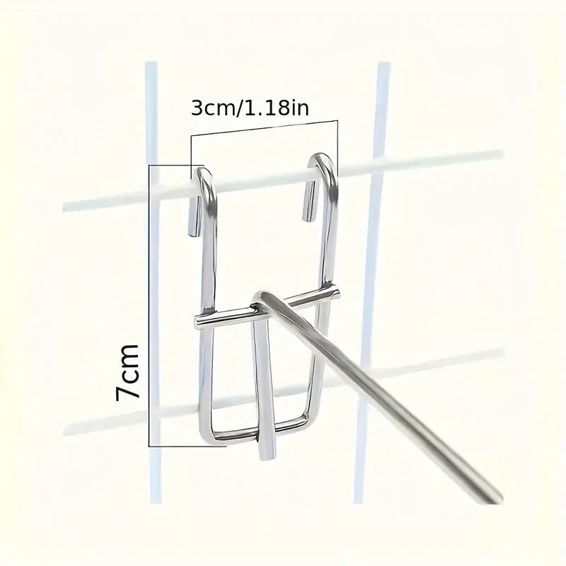 Combo 10 Móc treo sắt, tay cài lưới treo phụ kiện mạ bạc sáng bóng, móc cài lưới, móc treo đồ | BigBuy360 - bigbuy360.vn