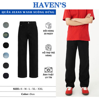 HAVEN'S | QUẦN JEANS ĐEN ỐNG ĐỨNG TRƠN HAVEN 10#