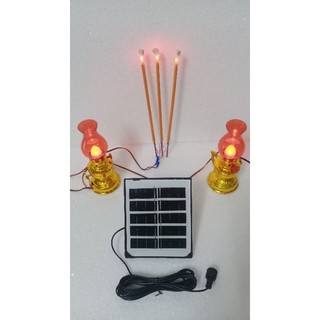 đèn bàn thờ điện năng lượng mặt trời và nhang điện (hương điện)