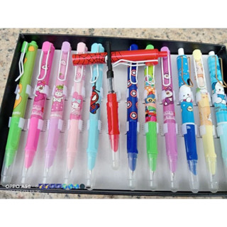 Combo 10c,5c bút máy bấm tẩy được có piston bơm mực