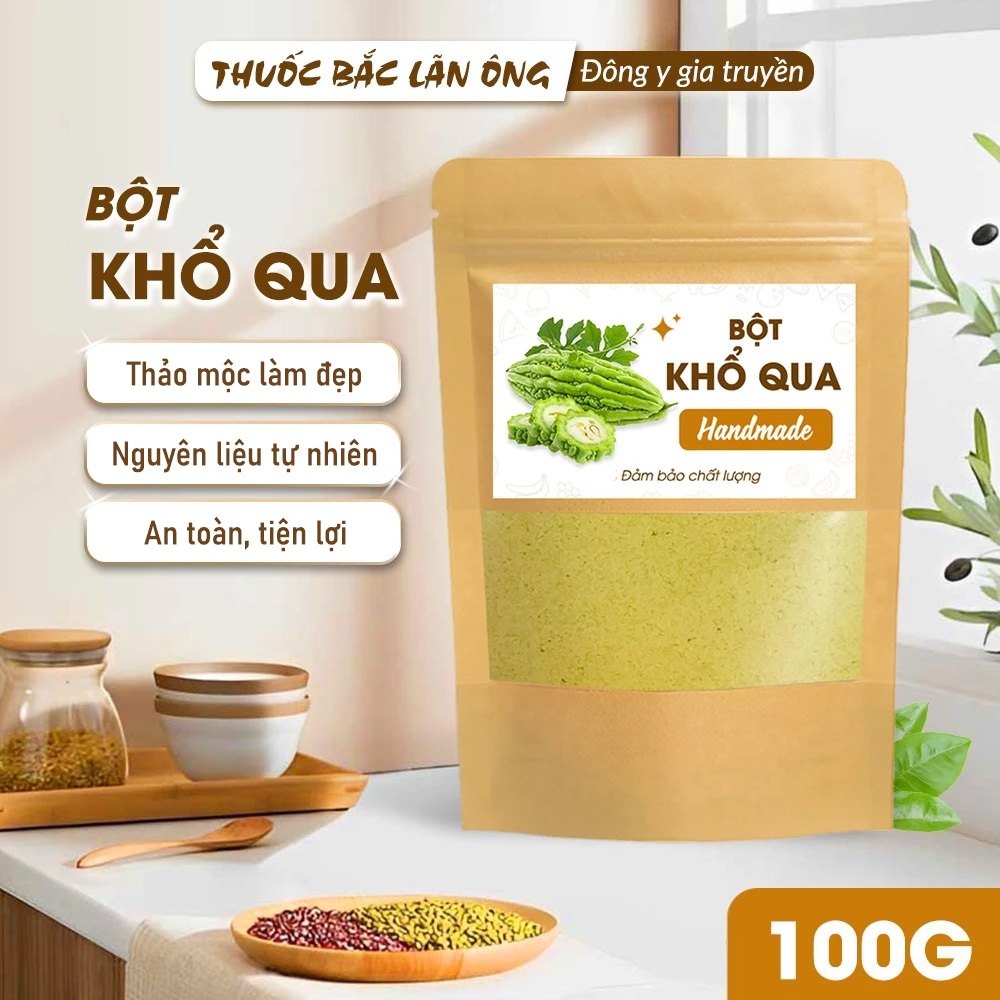 Bột khổ qua 100g, bột mướp đắng rừng, nguyên chất, hỗ trợ giảm mụn, ngừa tiểu đường, detox, giảm cân