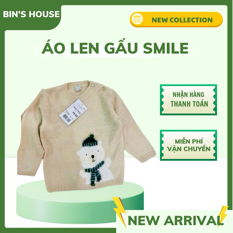 Áo len gấu sz 0-24M