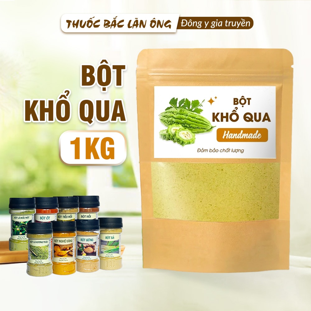 Bột khổ qua 1kg, bột mướp đắng rừng, nguyên chất, hỗ trợ giảm mụn, ngừa tiểu đường, detox, giảm cân