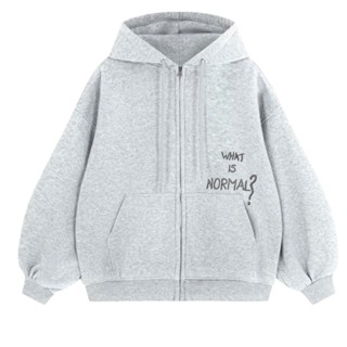 Áo Khoác Hoodie Zip Form Boxy Thêu Normal Chất Nỉ Bông Dày Dặn Phong Cách Ulzzang