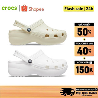 [ Chính Hãng ] Giày Dép Crocs  CLOG NỮ CROCS PLATFORM CLASSIC -  Giày Dép Đế Cao