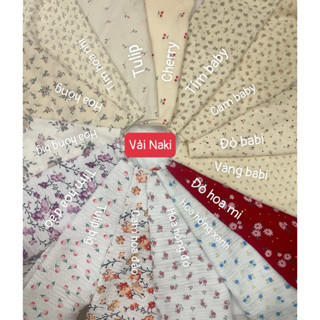 [ VẢI NAKI ] Vải đũi Xốp Hoa Dập mềm co giãn mát mịn may đầm váy áo quần xinh xắn