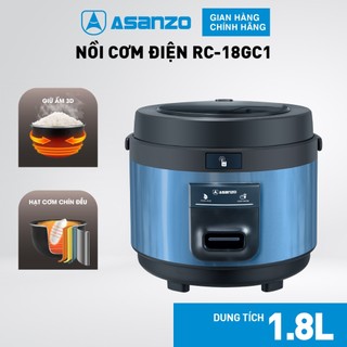[ASANZO] NỒI CƠM ĐIỆN NẮP GÀI RC-18GC1 DUNG TÍCH 1,8L CÔNG SUẤT 900W BẢO HÀNH 12 THÁNG
