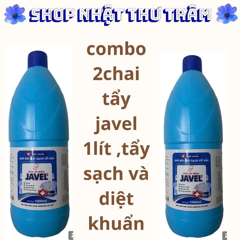 combo 2 chai tẩy javel tẩy trắng ,diệt khuẩn , chai 1lit