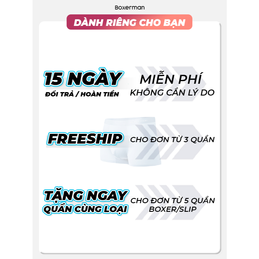 Combo 5 quần lót nam PROFIT Trunk mềm mại co dãn cao cấp BOXERMAN