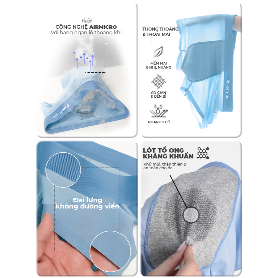 Combo 5 quần lót nam PROFIT Trunk mềm mại co dãn cao cấp BOXERMAN