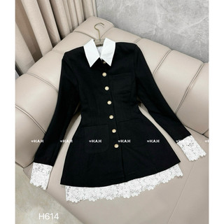 |Huong Quynh Bigsize| Đầm Cổ Đức TKCC Phối Ren Ép Mùng