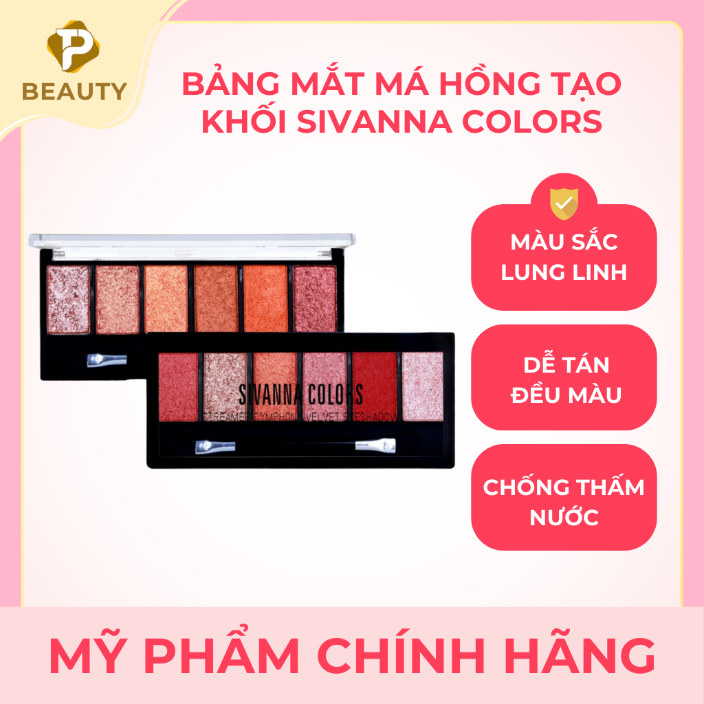 Bảng Mắt Má Hồng Tạo Khối Sivanna Colors Streamer Symphony Velvet Eyeshadow HF693