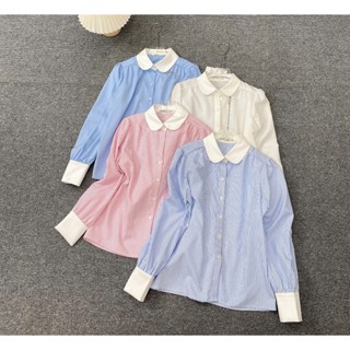 Áo sơ mi thô cổ sen tay dài mã 4153