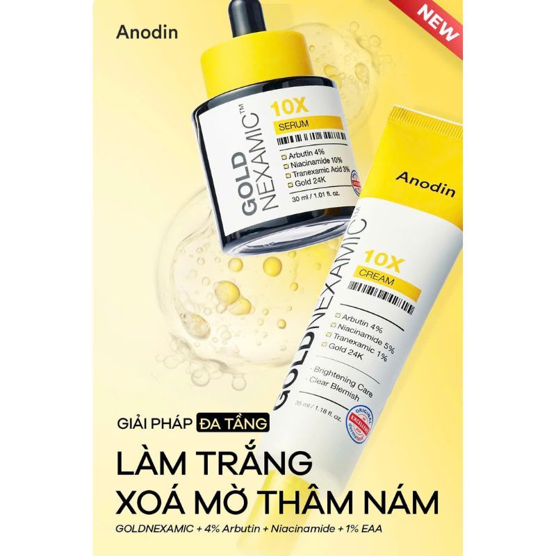 Kem dưỡng Goldnexamic 10X Anodin dưỡng trắng, mờ nám 35ml