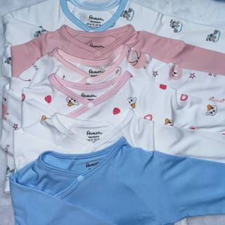 Áo sơ sinh dài tay cài lệch cao cấp, chất liệu sợi tre mềm mát cho bé trai bé gái 0-6 tháng Avaler