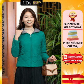 Áo Phao Nữ Dáng Ngắn AHOA Siêu Nhẹ Chỉ 200g, Áo Khoác Phao Mùa Đông Trung Niên Cho Mẹ Trần Trám Cao Cấp PSN01