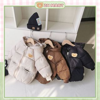 Áo khoác mùa đông, áo phao giữ ấm trẻ em họa tiết Gấu siêu ấm siêu nhẹ cho bé trai bé gái 2XMART