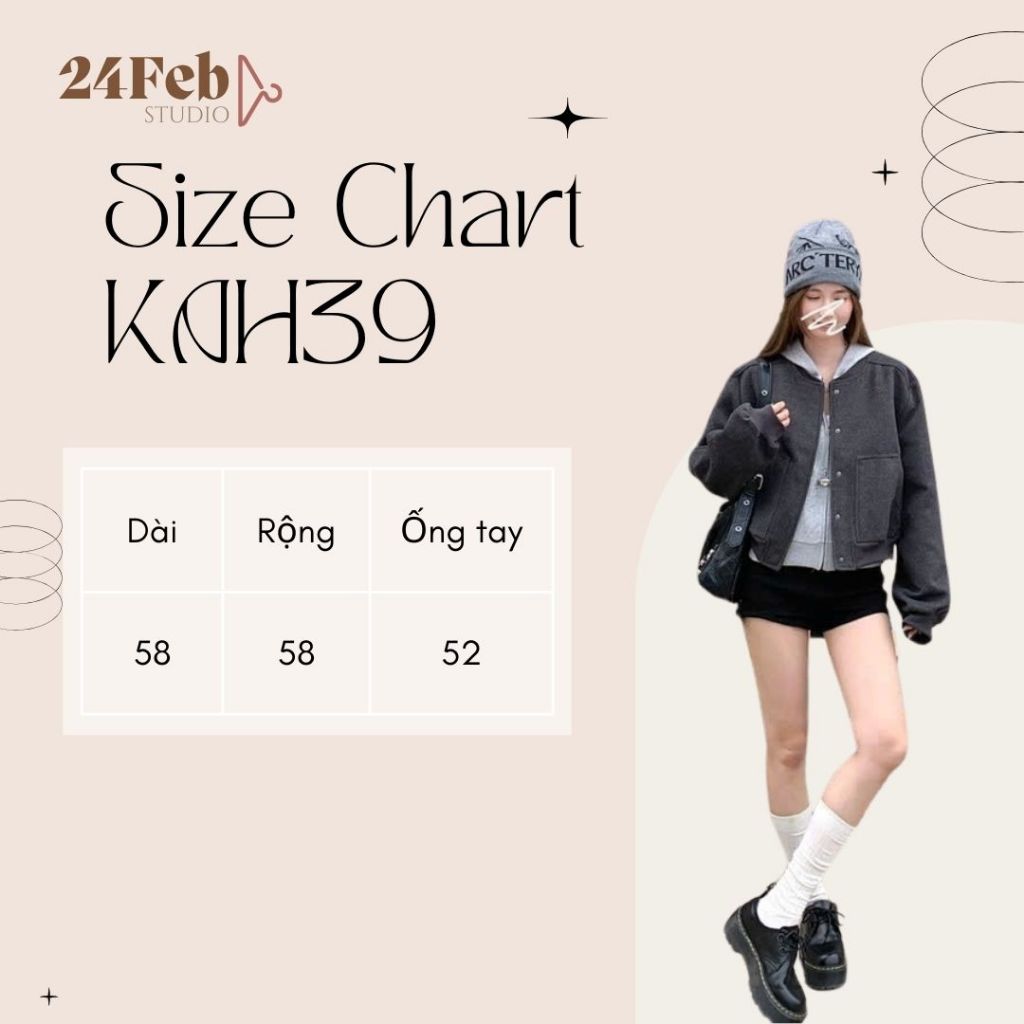 Áo khoác bomber nữ dạ ép cúc bấm phong cách basic Hàn Quốc 24Febstudio KAH39 | BigBuy360 - bigbuy360.vn