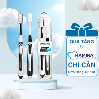 Bộ 2 bàn chải đánh răng HAMIRA thiết kế tay cầm công thái học siêu dễ chịu, lông siêu mỏng, mềm mại bảo vệ nướu răng
