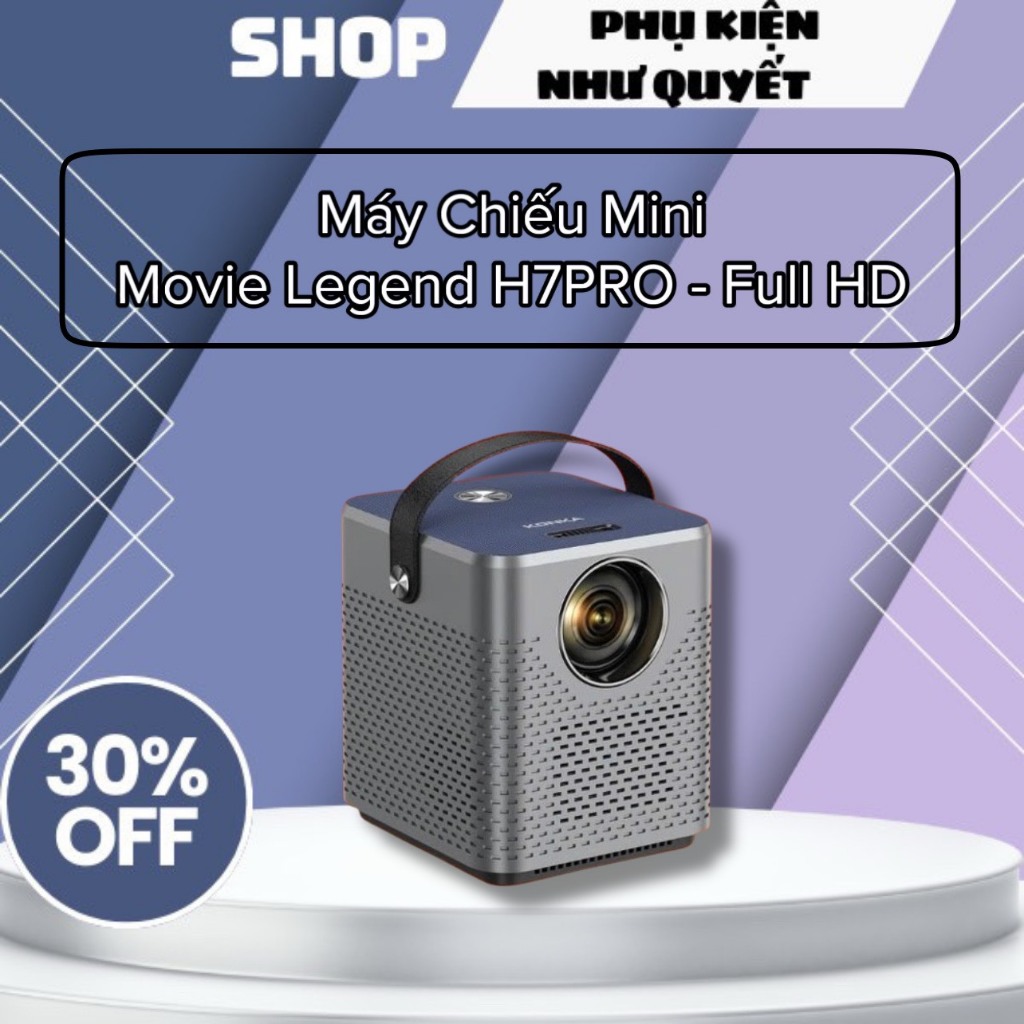 Máy Chiếu Mini Movie Legend H7 PRO 1920x1080HD Tích Hợp Hệ Điều Hành Android 9.0 Với Độ Sáng Cao 4000 Lumen