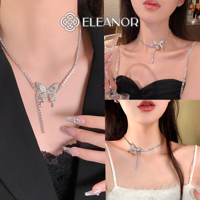 Dây chuyền nữ Eleanor Accessories đính đá mặt hình hồ điệp vòng cổ lấp lánh phụ kiện trang sức 6227