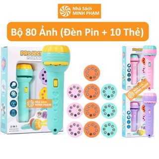 Đèn pin chiếu 80 hình ảnh MINH PHẠM cho bé thoả thích khám phá hoa quả, động vật, côn trùng, phương tiện, siêu nhân..