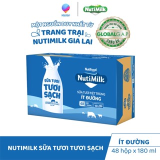 Thùng 48 Hộp 110/ 180mL Sữa Tươi Tươi Sạch Không đường/ Ít Đường/ Có Đường NUTIMILK - YOOSOO