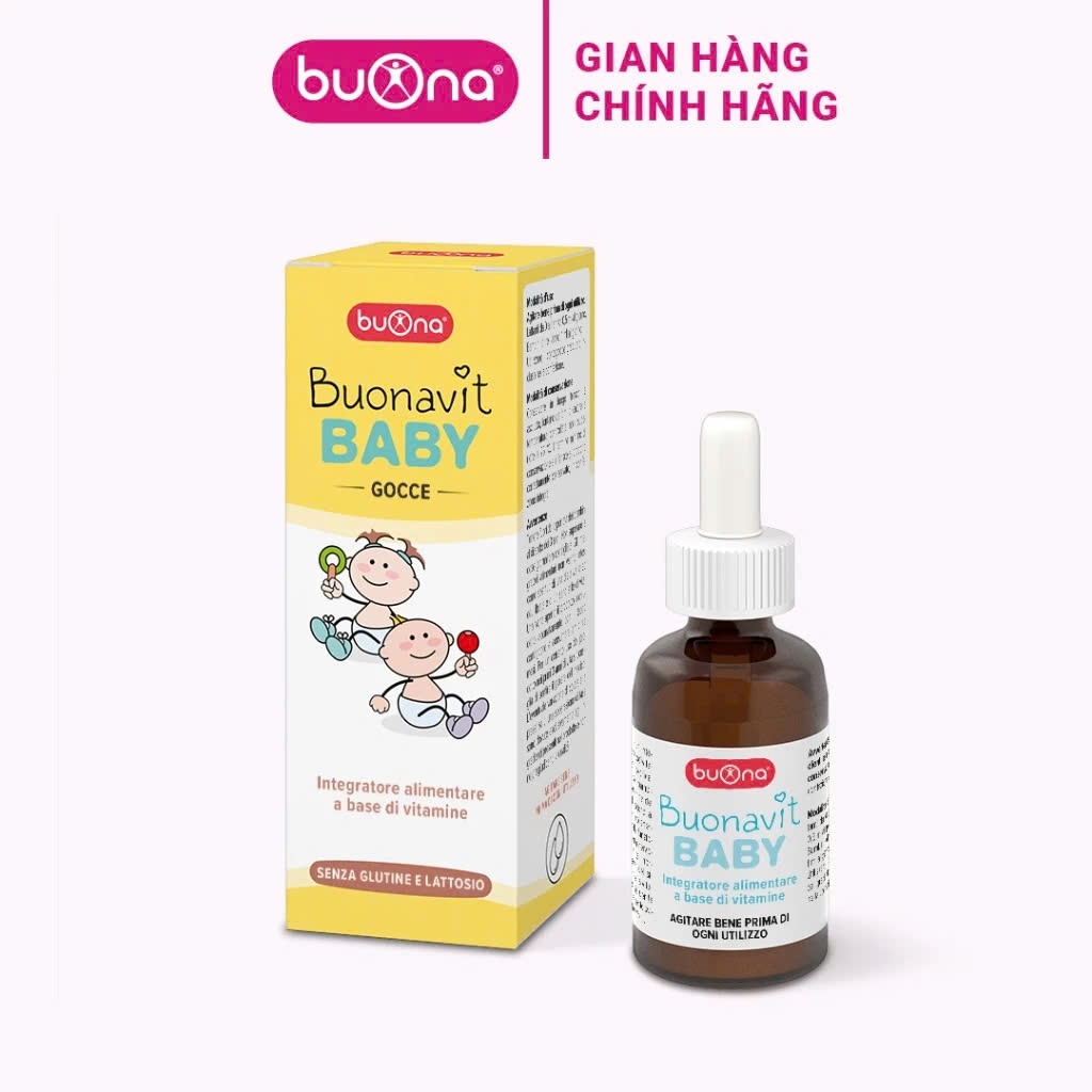 Buonavit Baby - Vitamin Tổng Hợp Nhỏ Giọt Giúp Bồi Bổ Cơ Thể, Tăng Hấp Thu Cho Trẻ - Lọ 20ml