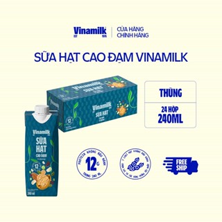 Thùng 24 hộp sữa hạt Cao Đạm ít đường Vinamilk - hộp 240ml