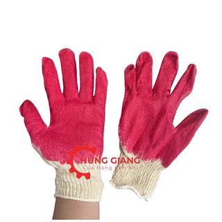 Combo 10 đôi Găng Tay Phủ Sơn Đỏ, Gang Tay Lao Động
