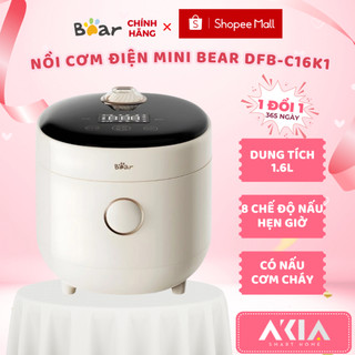  Nồi cơm điện mini 1.6L Bear DFB-C16K1 - 8 chế độ nấu ăn hẹn giờ nồi chống dính chín đều cơm - BẢO HÀNH 18 THÁNG 
