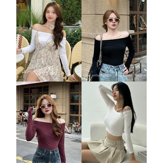 Áo croptop baby tee trễ vai [CHẤT XỊN - ẢNH THẬT 100%] 3 màu trắng đen đỏ -  sẵn