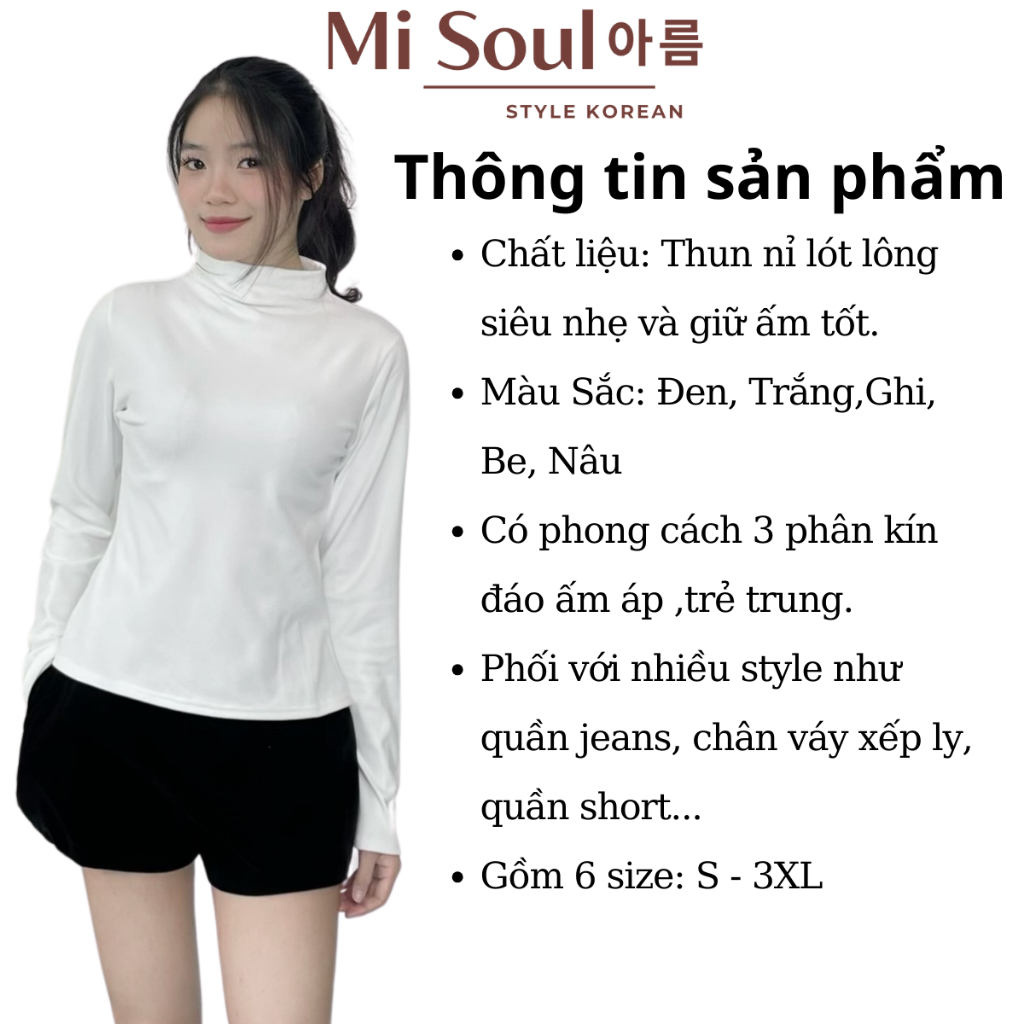 Áo Giữ Nhiệt Lót Nỉ Lông BigSize Trơn Cổ 3 Phân Dài Tay MiSoul , Áo Giữ Nhiệt Dài Tay MiSoul BigSize 237 | BigBuy360 - bigbuy360.vn