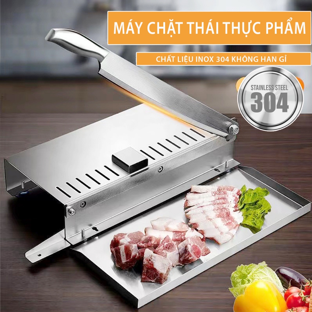 Dao Thái Thịt Chặt Gà Cắt Xương Inox, Máy Thái Thịt Đông Lạnh Chặt Gà Vịt Thái Xương Cắt Cá MKS069