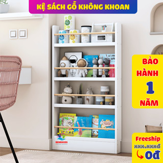 Kệ Sách Ốp Tường Sau Cửa Không Cần Khoan Tường, Kệ Giá Sách Treo Tường Decor Màu Trắng, Kệ Mỏng Sau Cửa
