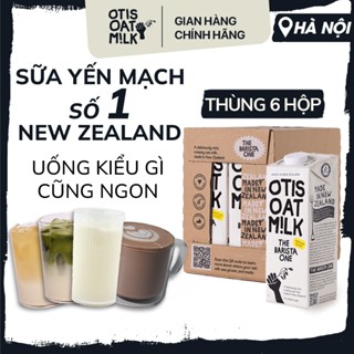 Thùng 6 Hộp 1 Lít Sữa Yến Mạch OTIS OAT MILK The Barista One Không Đường, Hỗ Trợ Giảm Cân, Eat Clean