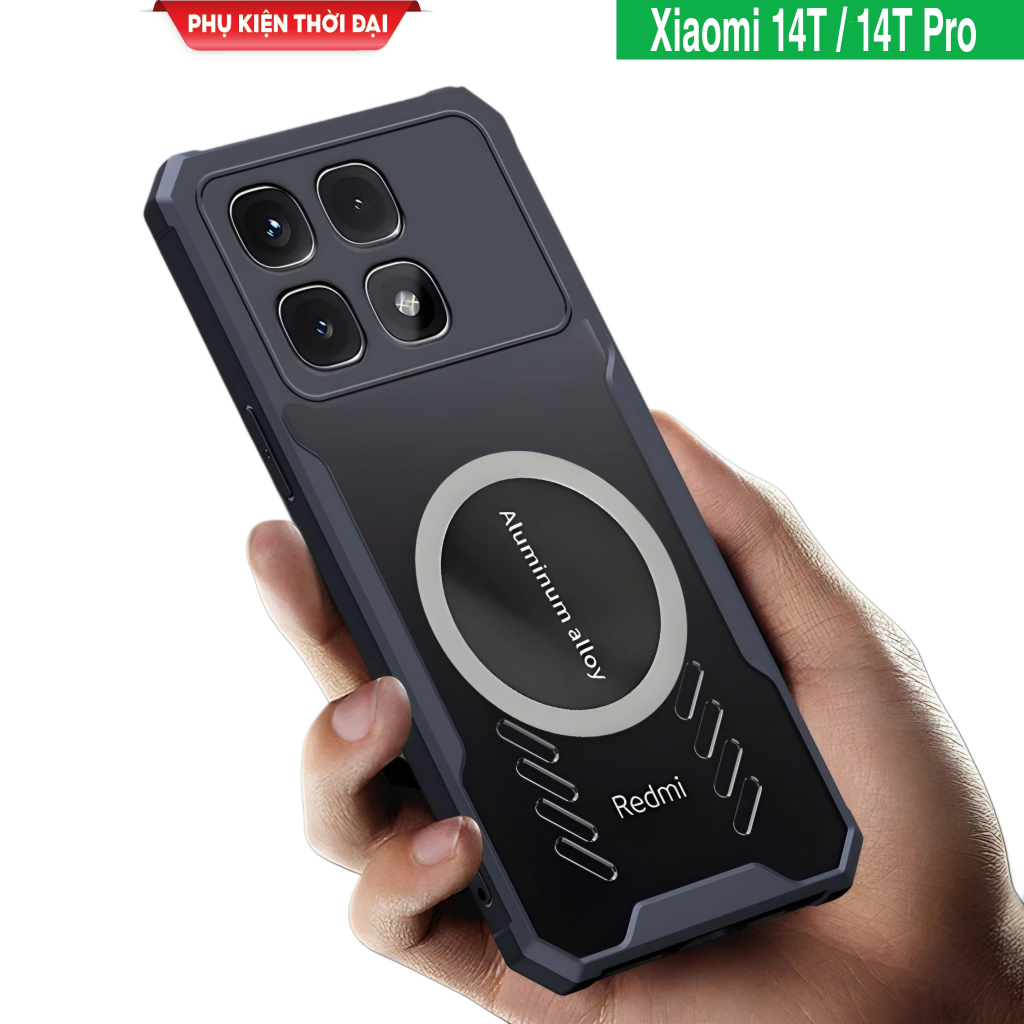 Ốp lưng Xiaomi 14T / 14T Pro dùng sò tản nhiệt thoát khí chống sốc lưng trong