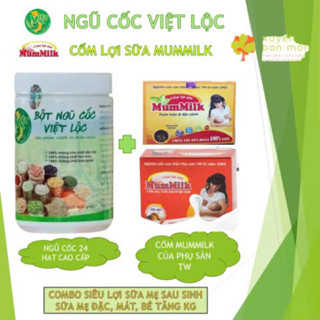 [Kèm quà] Bột ngũ cốc lợi sữa Việt Lộc + Cốm mummilk yến sào - Dành cho bà bầu, Ngũ cốc dinh dưỡng