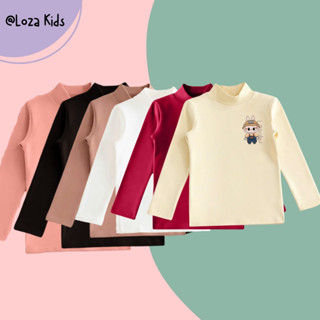  Áo giữ nhiệt cho bé trai bé gái in hình Capybara Labubu chất borip - Áo  cổ lọ cho bé Loza Kids G0223 