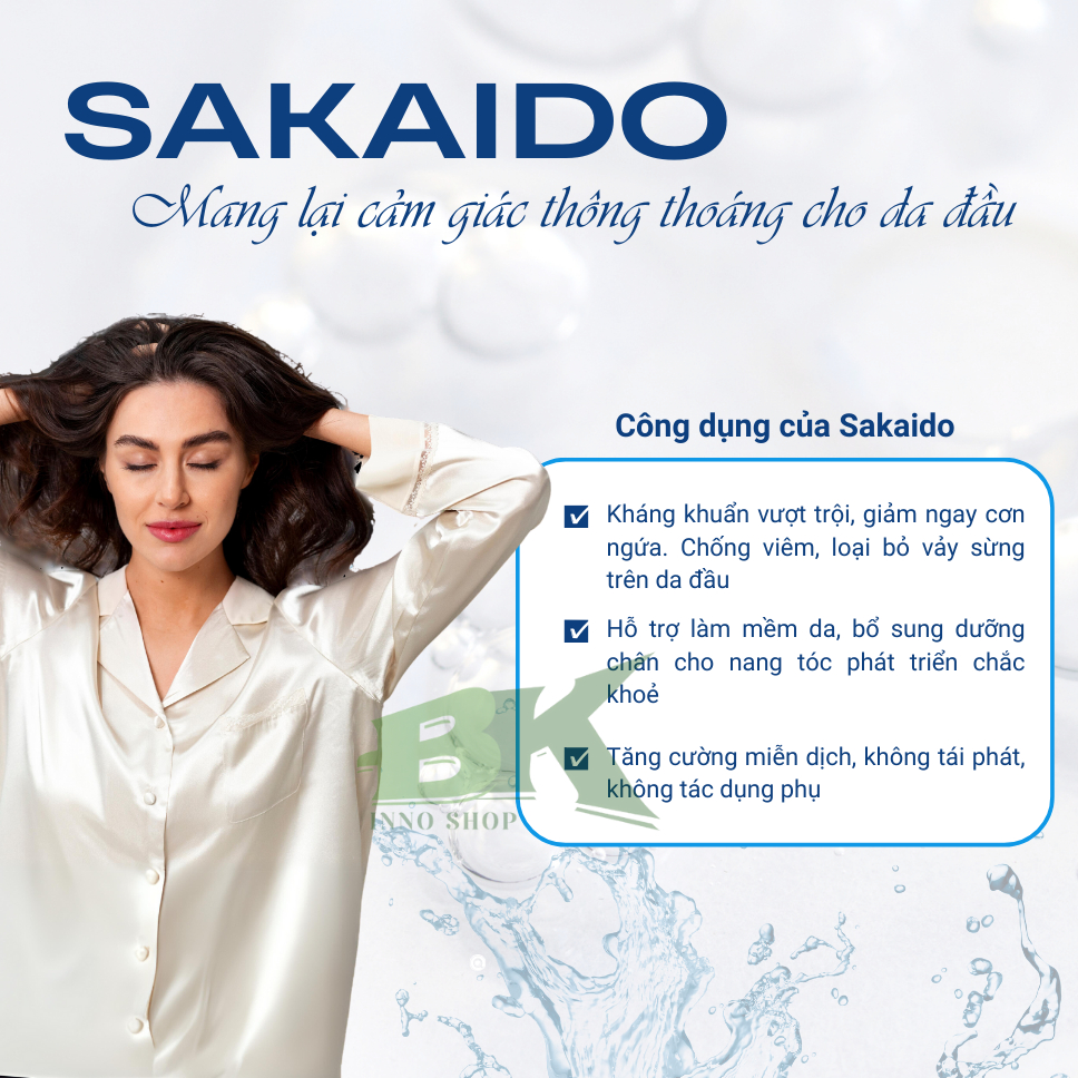 Kem Bôi Viêm Nang Tóc, Nang Lông Thảo Dược SAKAIDO Hỗ Trợ Giảm Các Ổ Viêm Nang, Sạch Gàu, Thông Thoáng Da Đầu | BK INNO