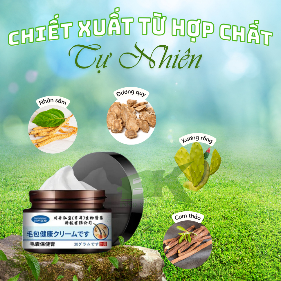 Kem Bôi Viêm Nang Tóc, Nang Lông Thảo Dược SAKAIDO Hỗ Trợ Giảm Các Ổ Viêm Nang, Sạch Gàu, Thông Thoáng Da Đầu | BK INNO